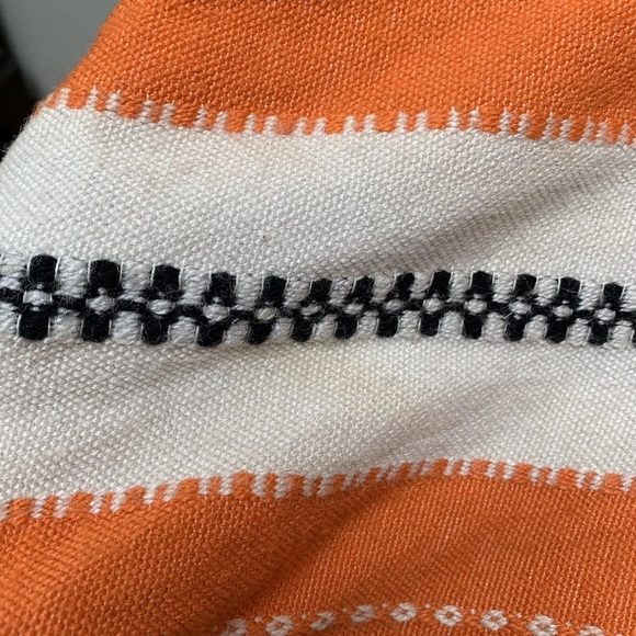 Vintage 70s poncho white orange fringed - Picture 13 of 14